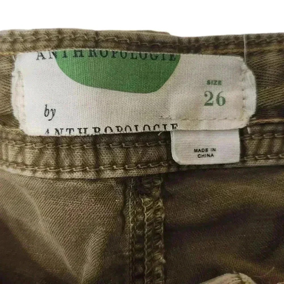 Anthropologie Utility Cargo Shorts Size 26 Army Green  ๐ - Picture 2 of 6